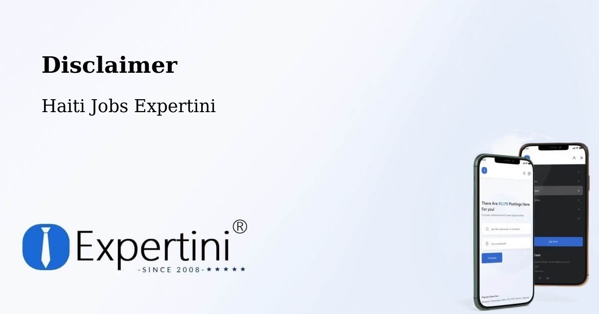 Disclaimer – Moron - Haiti Jobs Expertini